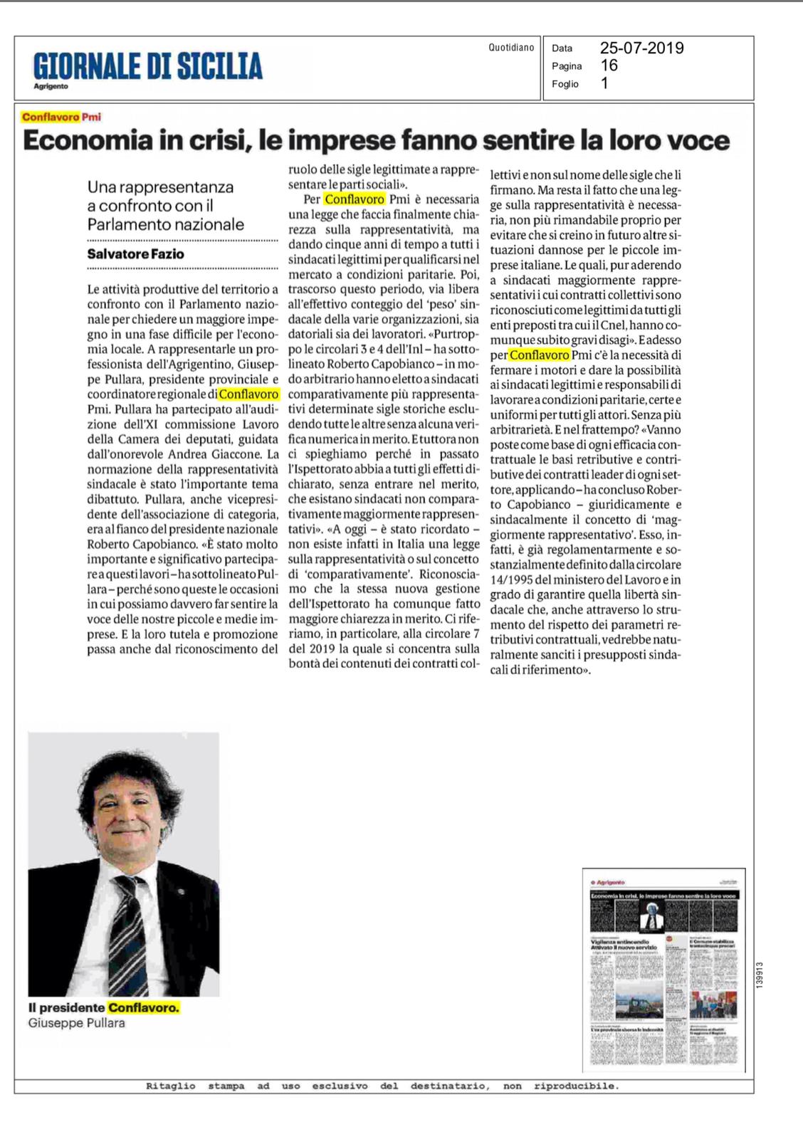 Articolo Giornale di Sicilia